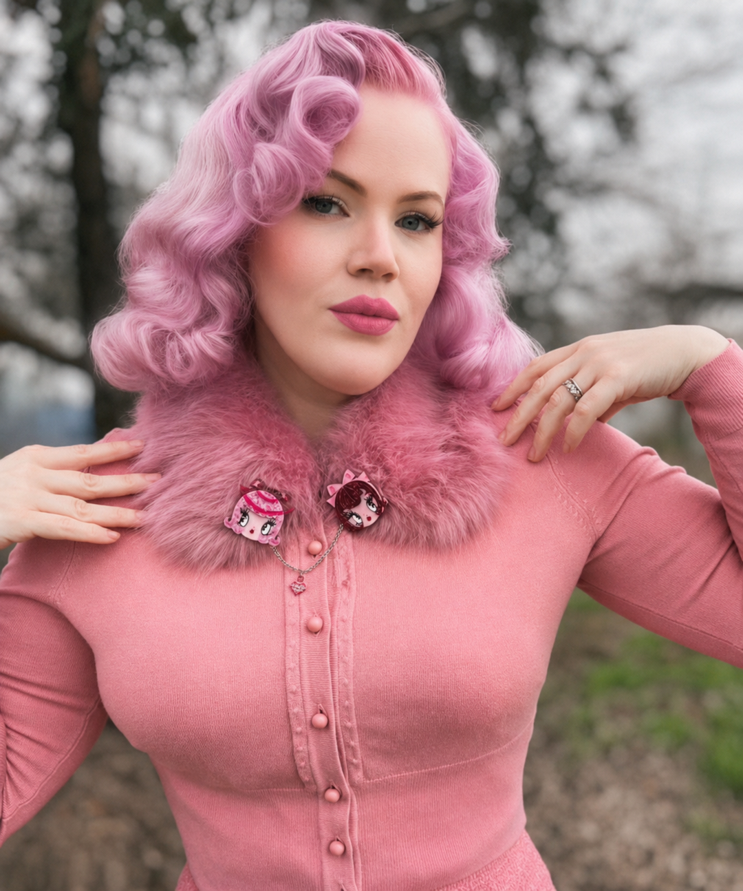Lottie Dolly Mini Brooch by Miss Fluff x Lipstick & Chrome