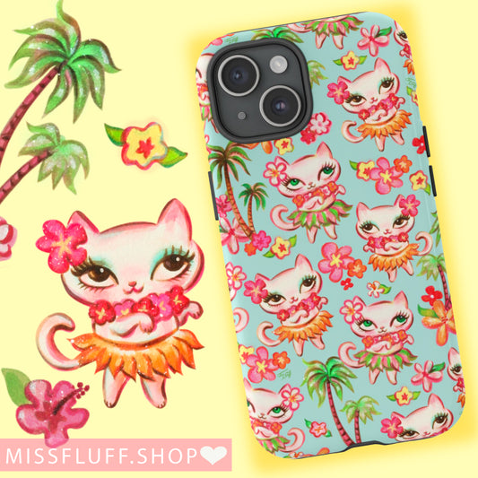 Hula Kitties Aqua • Tough Phone Case