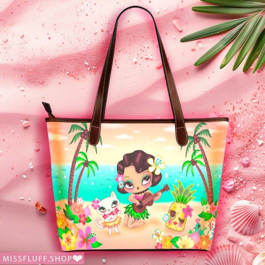 Hula Lulu Beach Scene • Shoulder Purse Tote