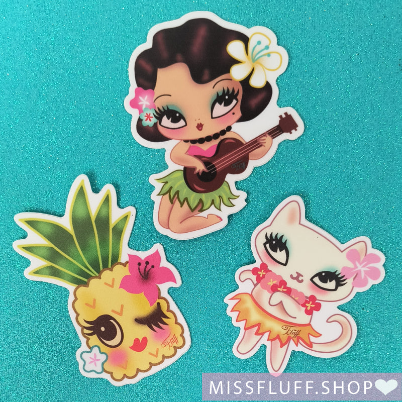 Hula Lulu • Three Stickers Set