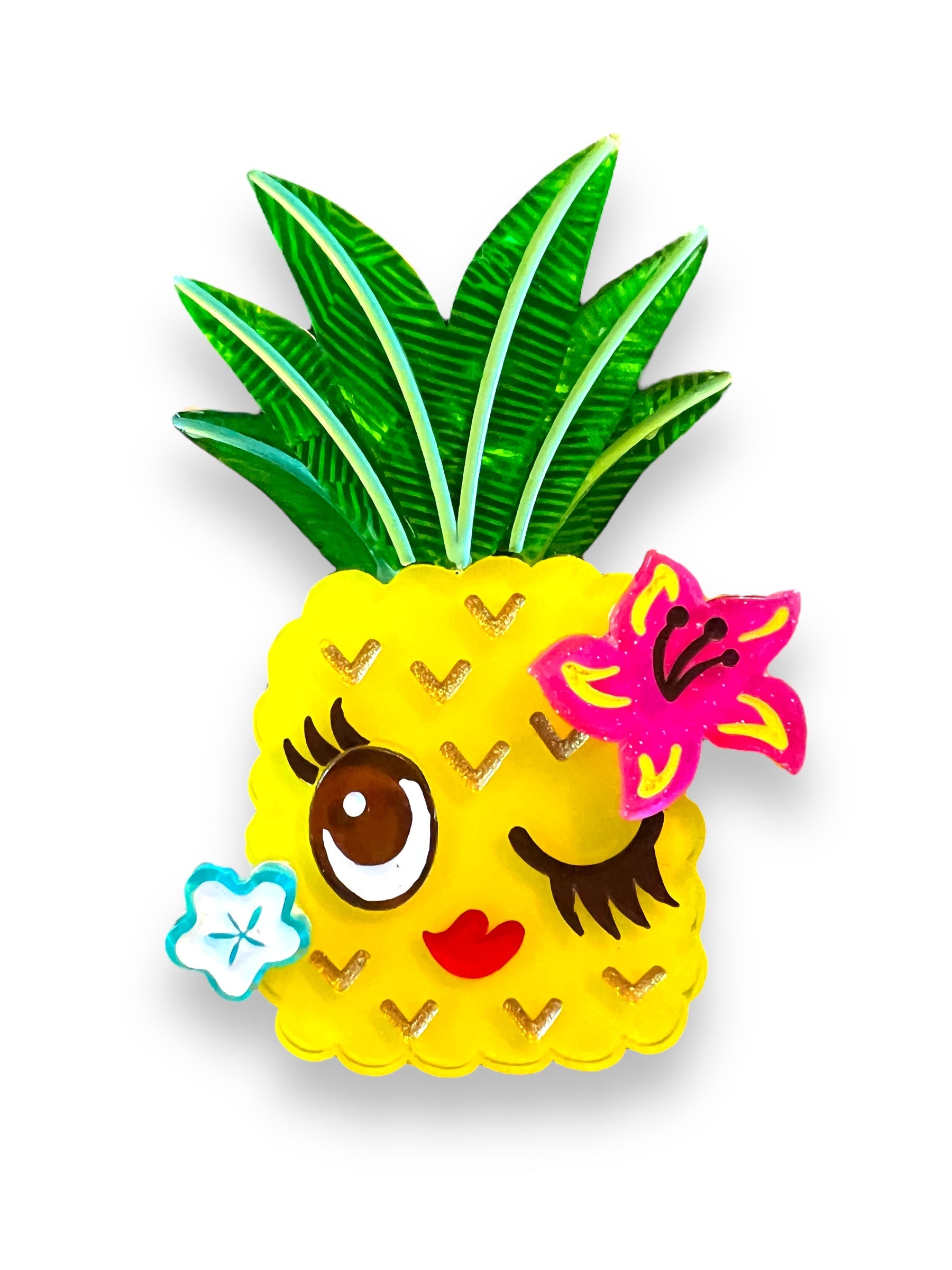 Pucker Up Pineapple Brooch by Miss Fluff x Lipstick & Chrome-0