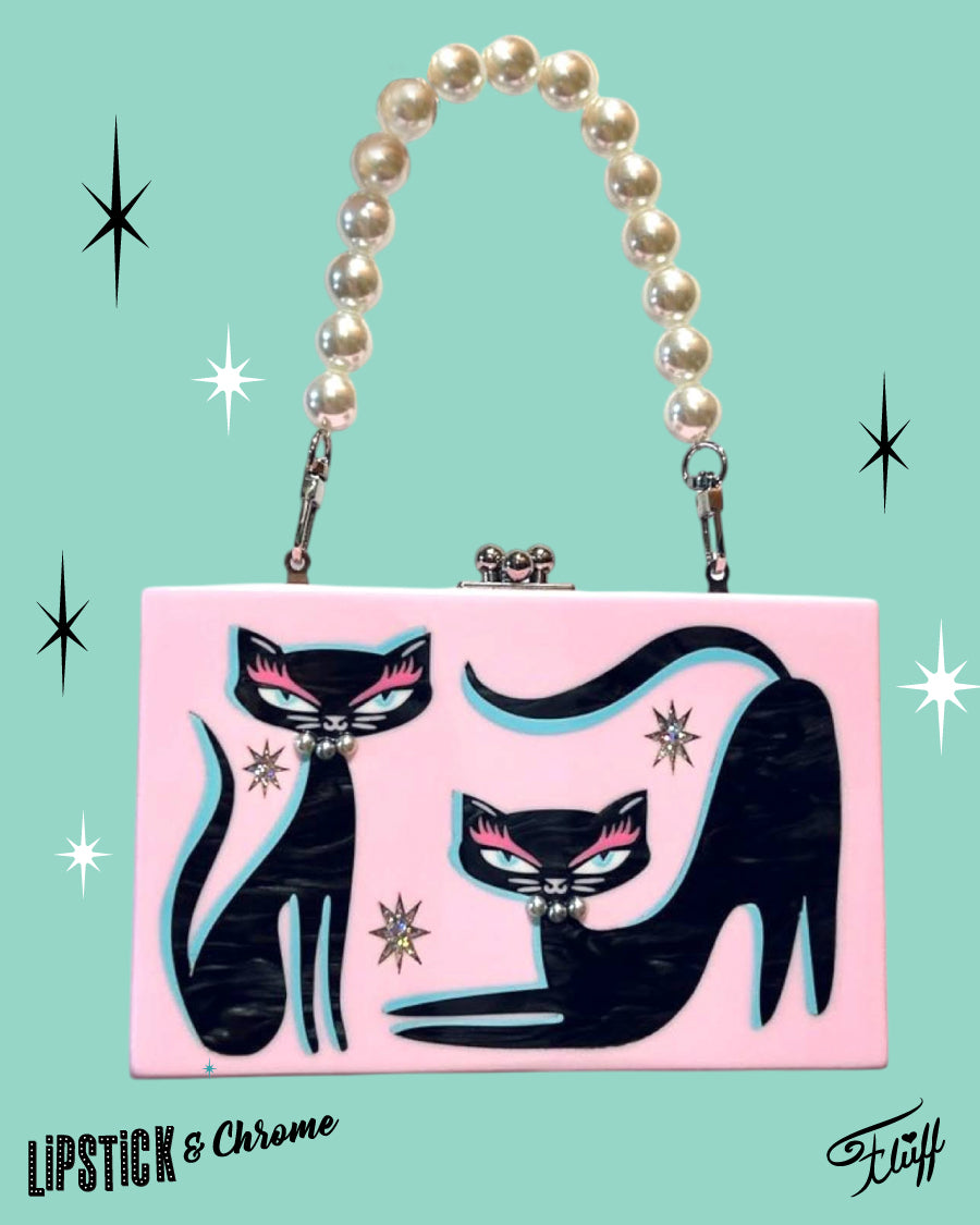 Kitty Chic Inlaid Acrylic Handbag by Miss Fluff x Lipstick & Chrome-0