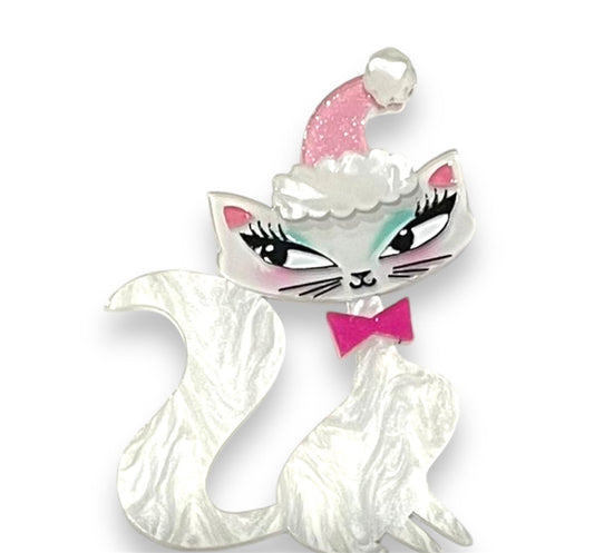 Swanky Pinkmas Kitty Brooch by Miss Fluff x Lipstick & Chrome-0