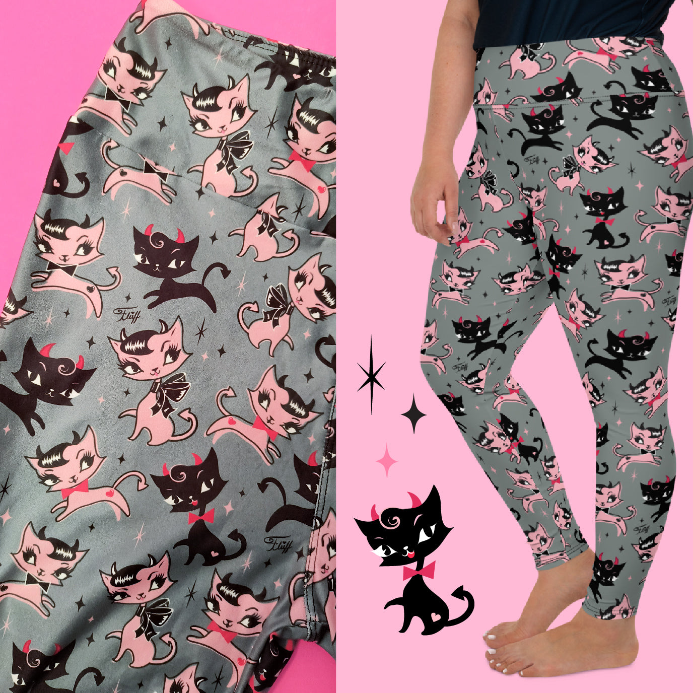 "Bad Kitty" Leggings by Miss Fluff x Lipstick & Chrome-2