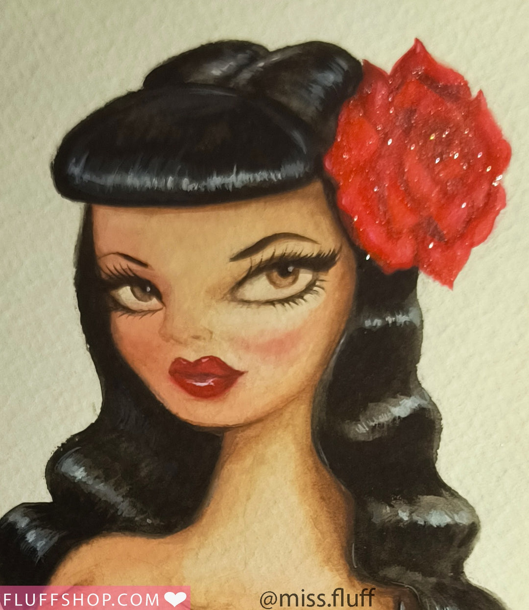 Leopard Glamour Doll • Original Drawing 5x7