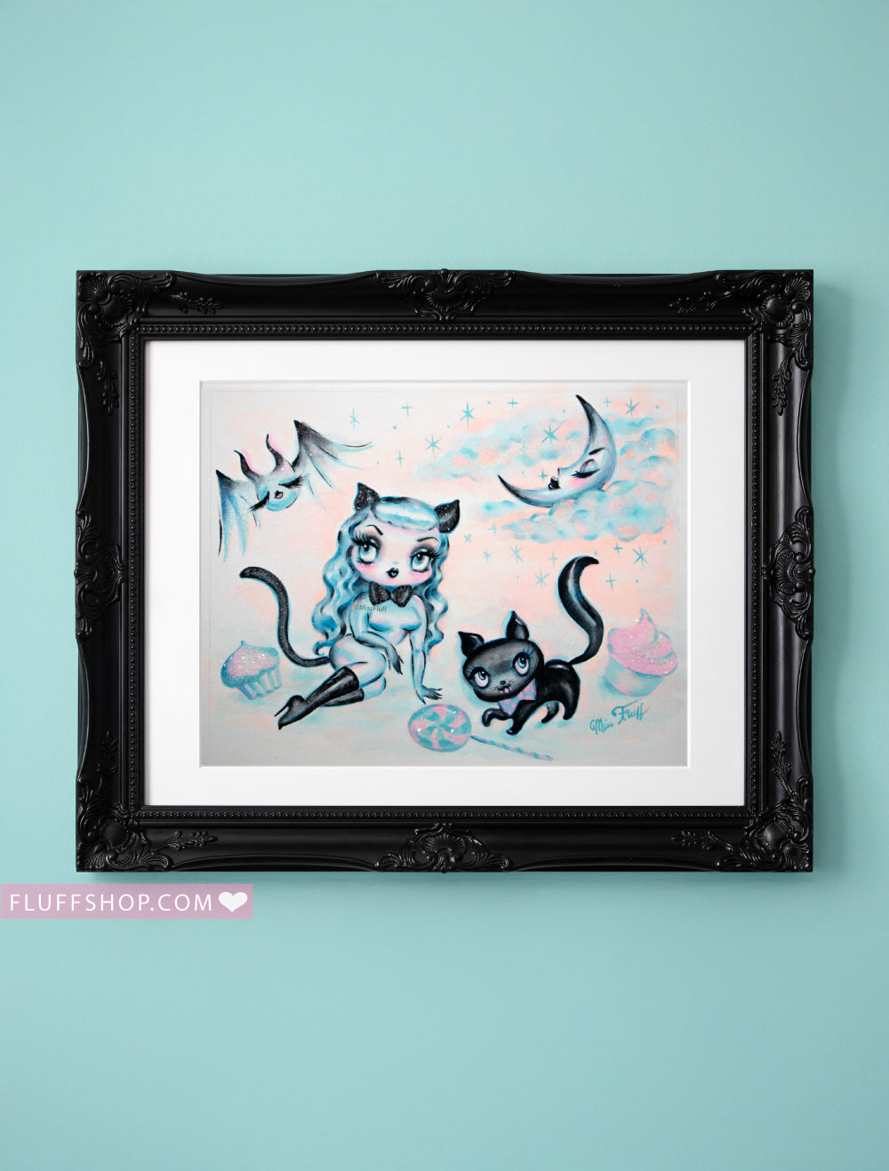A Tuesday Night Kitten Doll • Original Drawing 9x12-unframed