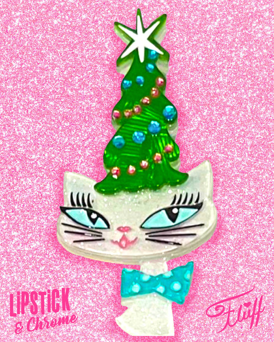 Kitty Christmas Hat Brooch by Miss Fluff x Lipstick & Chrome