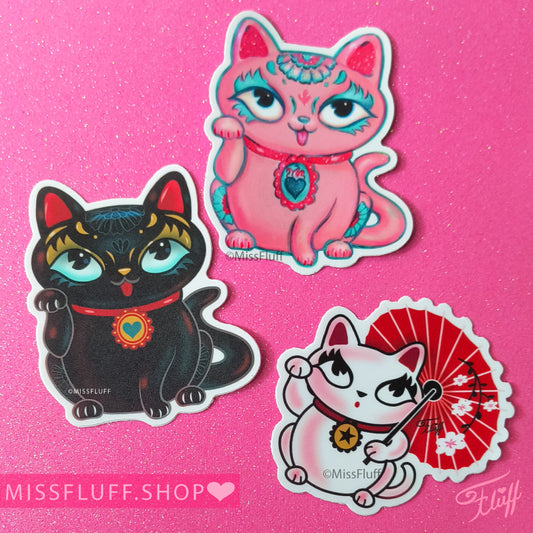 Lucky Kitties • Three Stickers Set