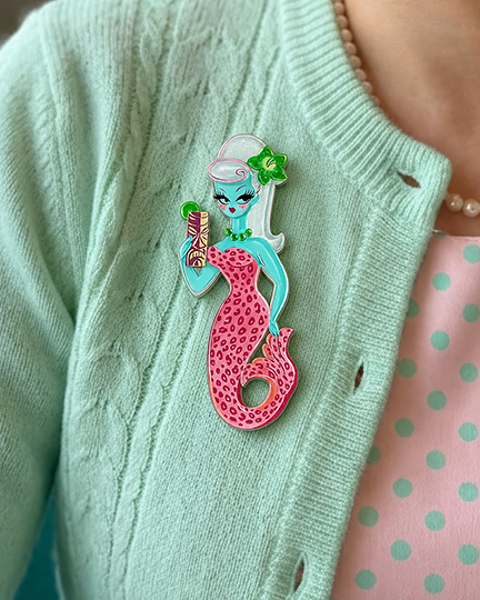 Mai Tai Mermaid Brooch by Miss Fluff x Lipstick & Chrome
