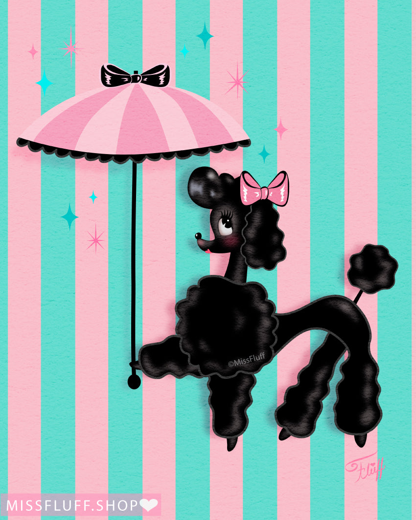 Pixie Poodle with Parasol • Art Print