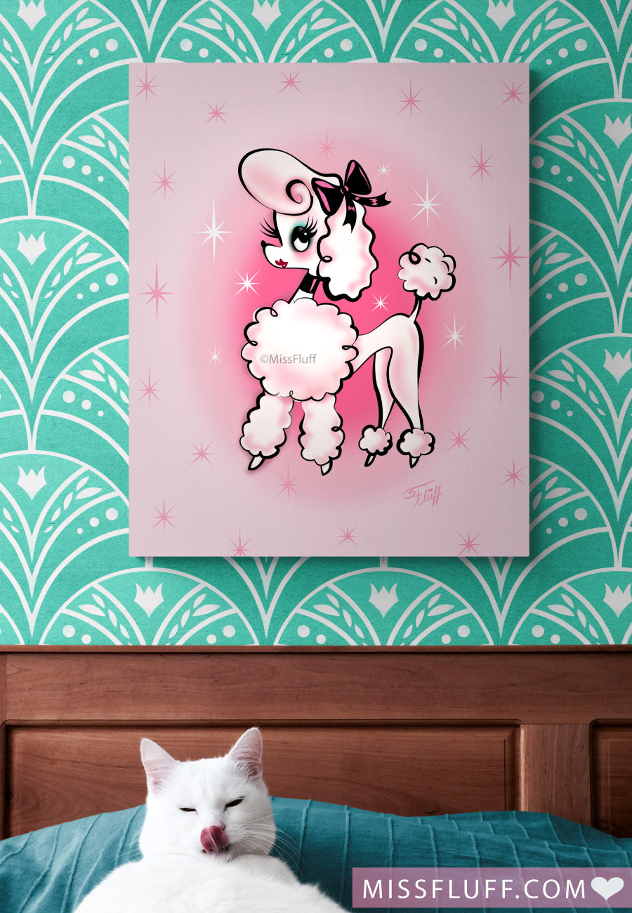 Posh Poodle on Pink  • Canvas Gallery Wrap
