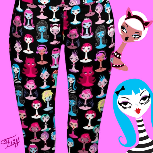 "Goth Dolls" Leggings by Miss Fluff x Lipstick & Chrome