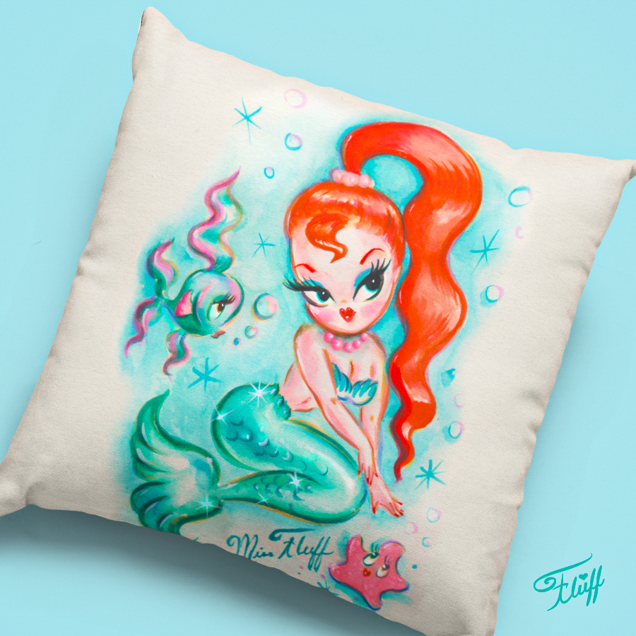 Redhead Baby Doll Mermaid • Decor Pillow