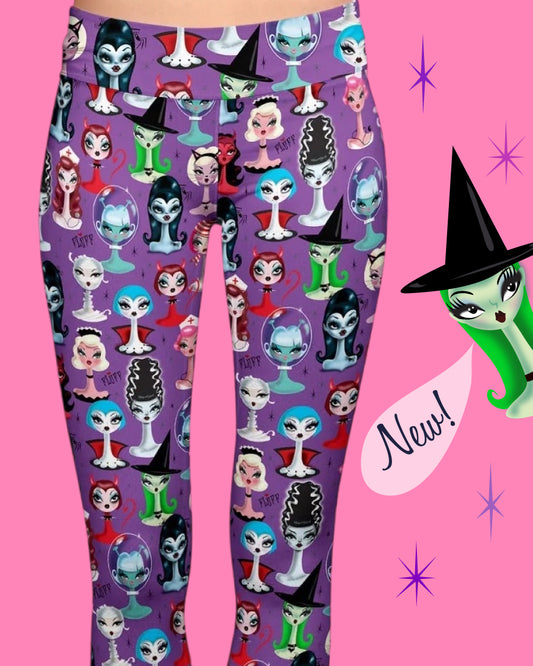 "Spooky Dolls" Leggings by Miss Fluff x Lipstick & Chrome