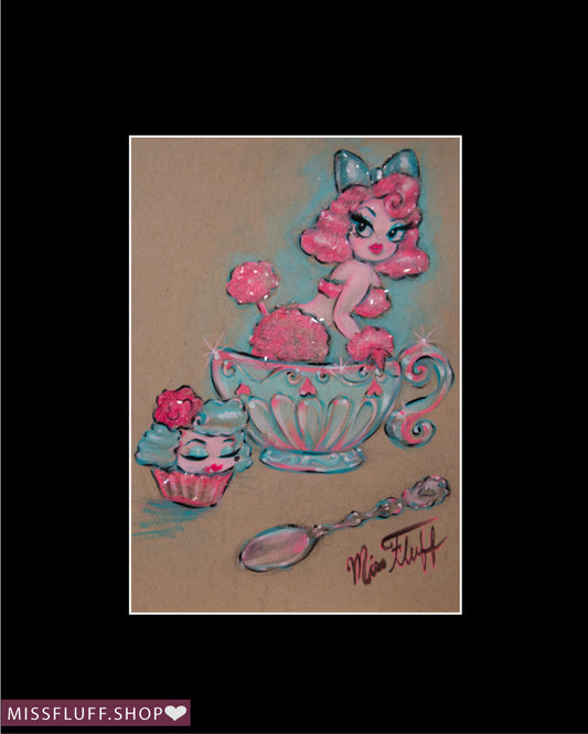 Teacup Poodle Doll - Original Drawing 5x7