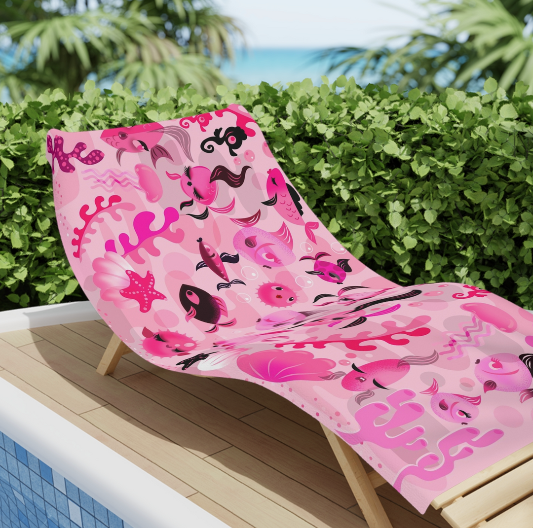 Mid Mod Fish Pink • Towel