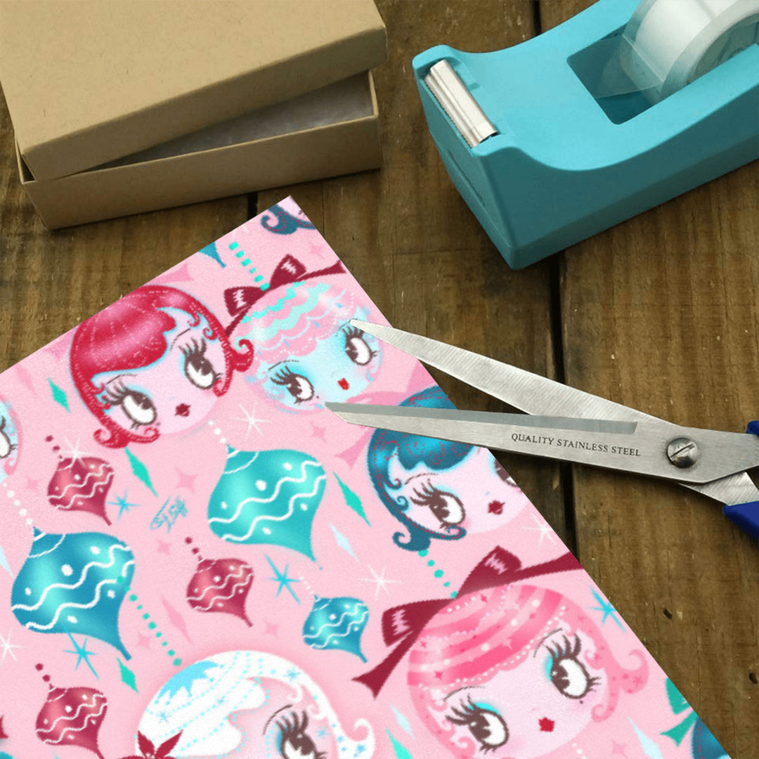 Dolly Ornaments Pink • Gift Wrap Paper 3 Rolls