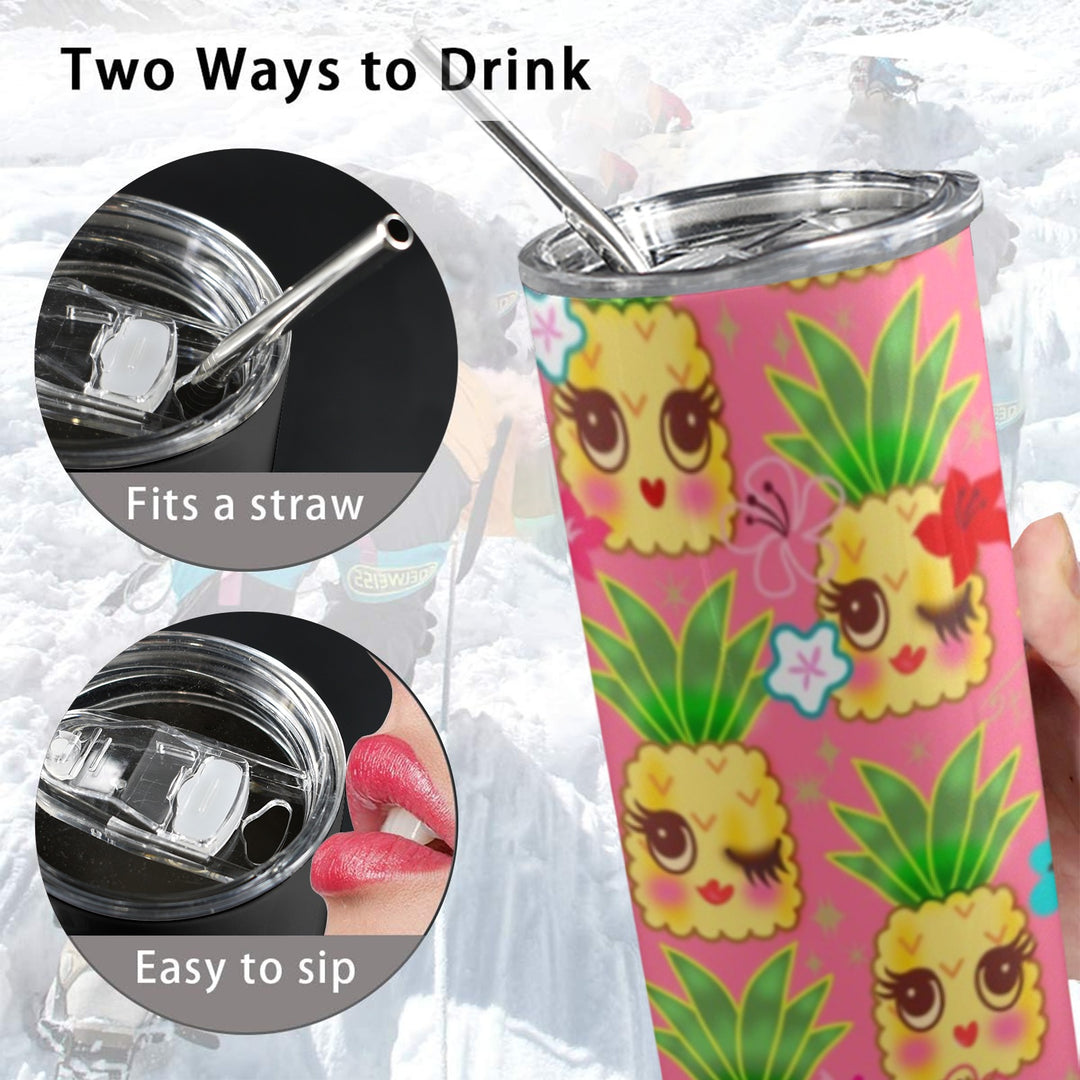 Happy Pineapples Pink • Tall Tumbler 20oz