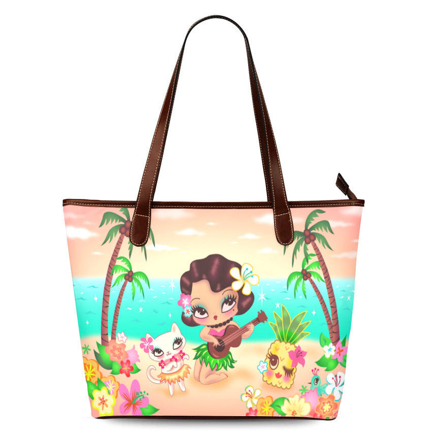 Hula Lulu Beach Scene • Shoulder Purse Tote