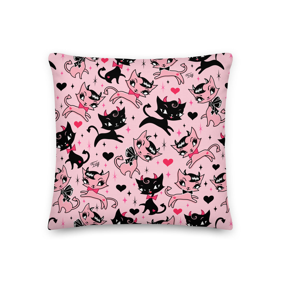 Devil Kitties Pink • Decor Pillow