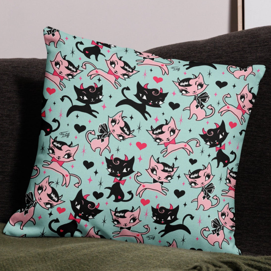 Devil Kitties Mint • Decor Pillow