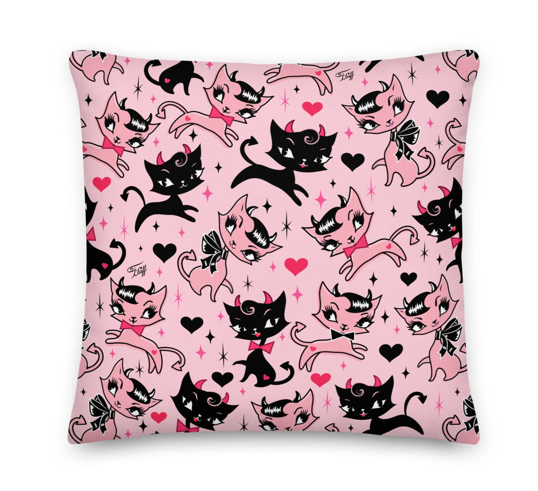 Devil Kitties Pink • Decor Pillow