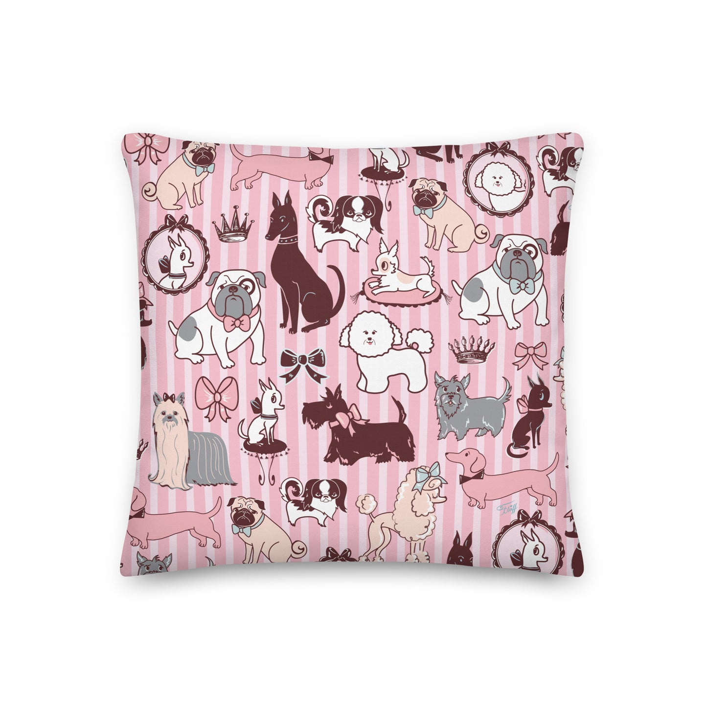 Doggy Boudoir Pink • Decor Pillow