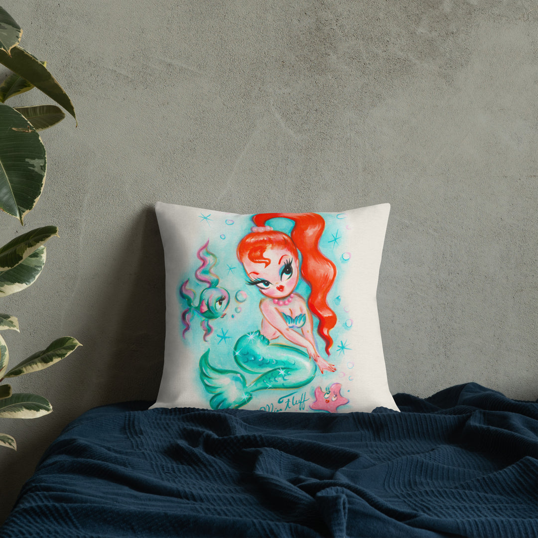 Redhead Baby Doll Mermaid • Decor Pillow