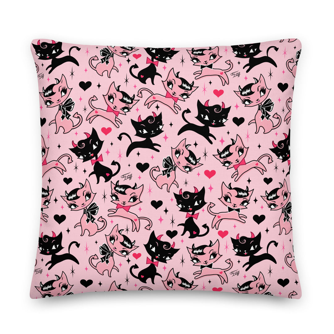 Devil Kitties Pink • Decor Pillow