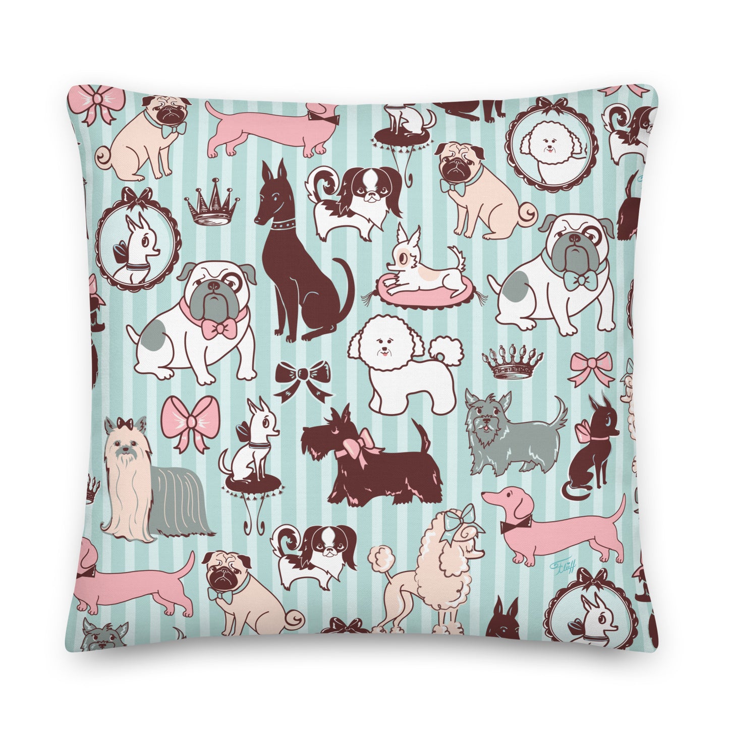 Doggy Boudoir Mint • Decor Pillow