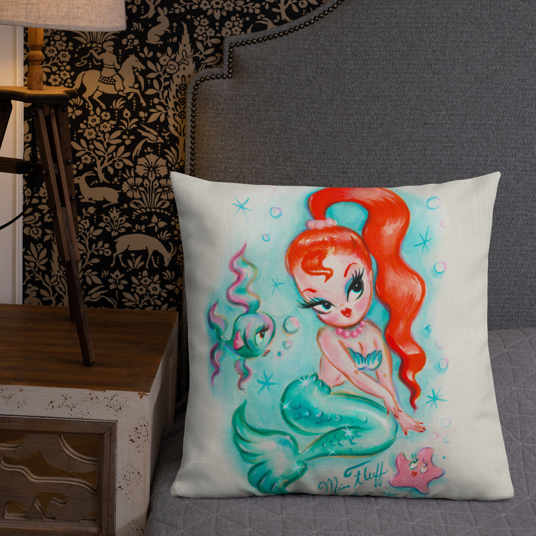 Redhead Baby Doll Mermaid • Decor Pillow