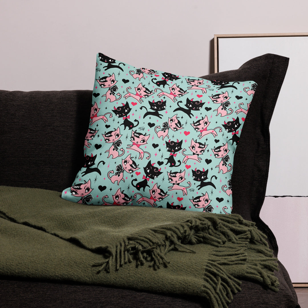 Devil Kitties Mint • Decor Pillow