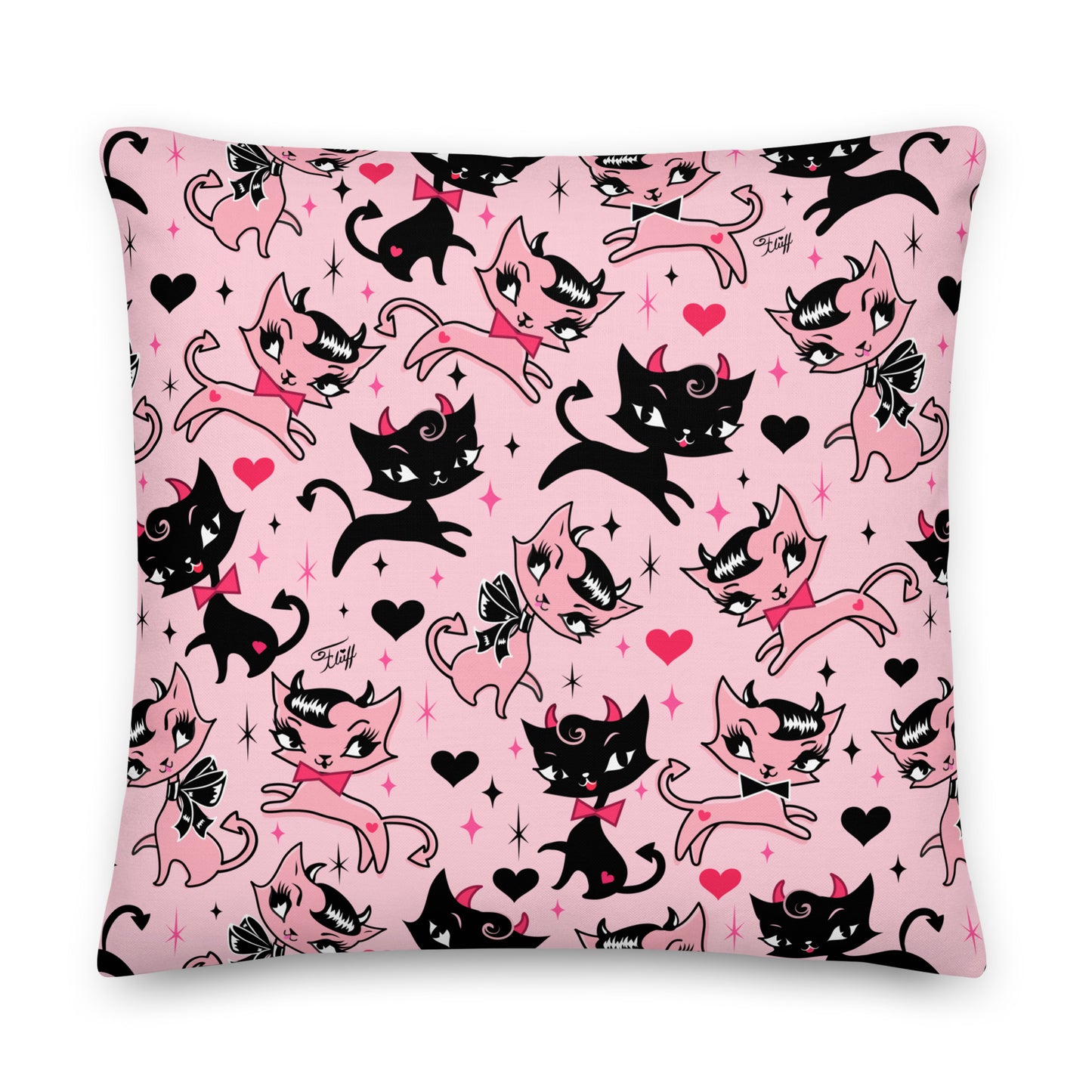 Devil Kitties Pink • Decor Pillow