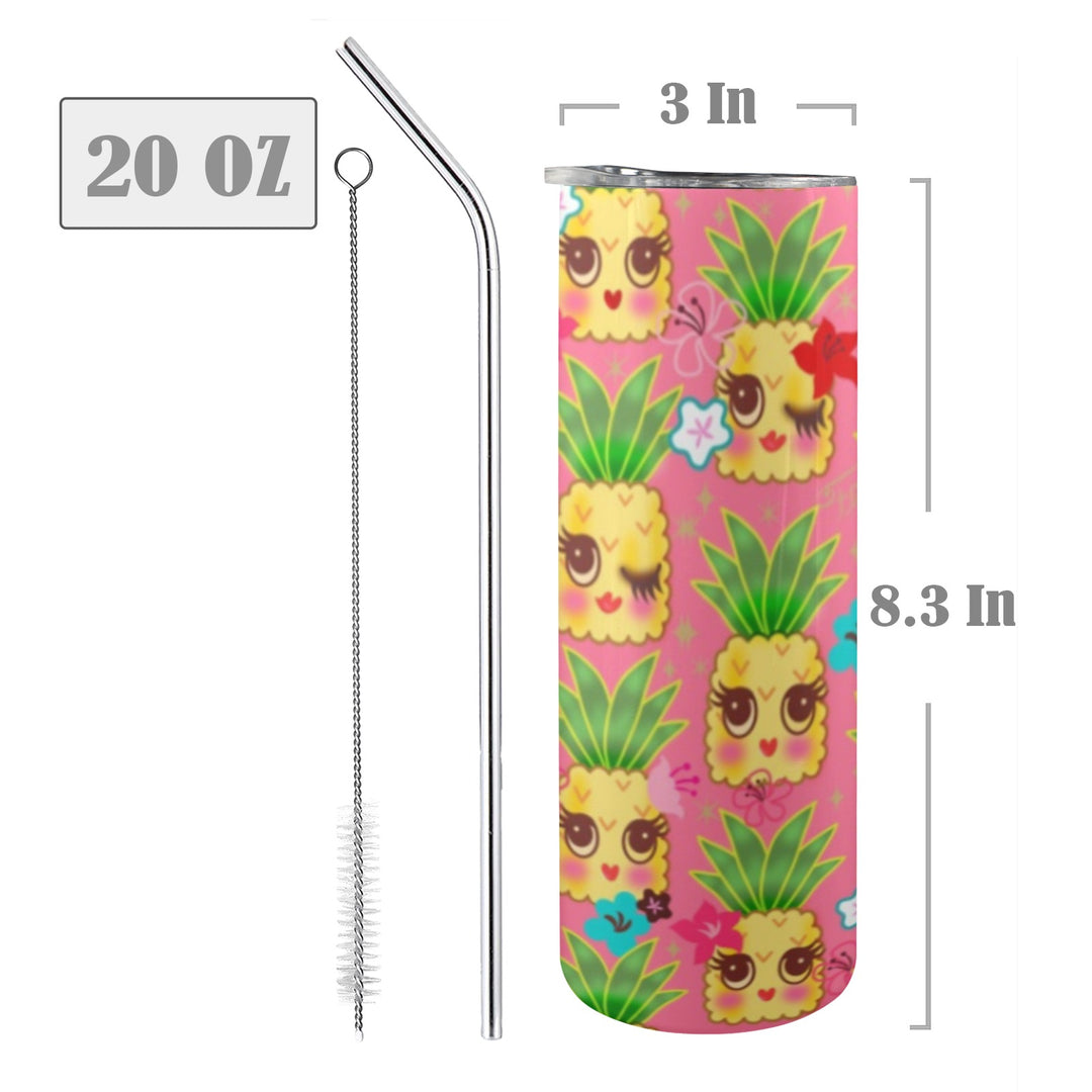 Happy Pineapples Pink • Tall Tumbler 20oz