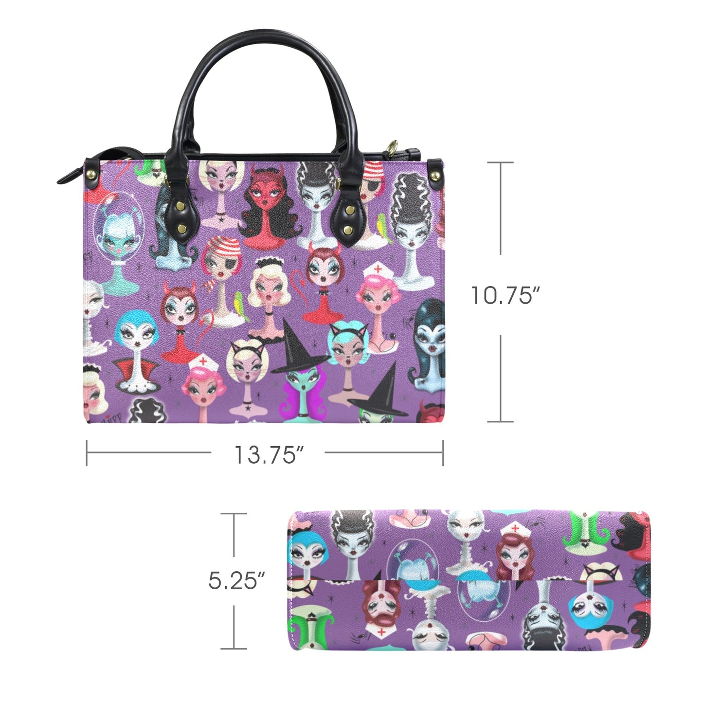 Spooky Dolls Purple • Handbag