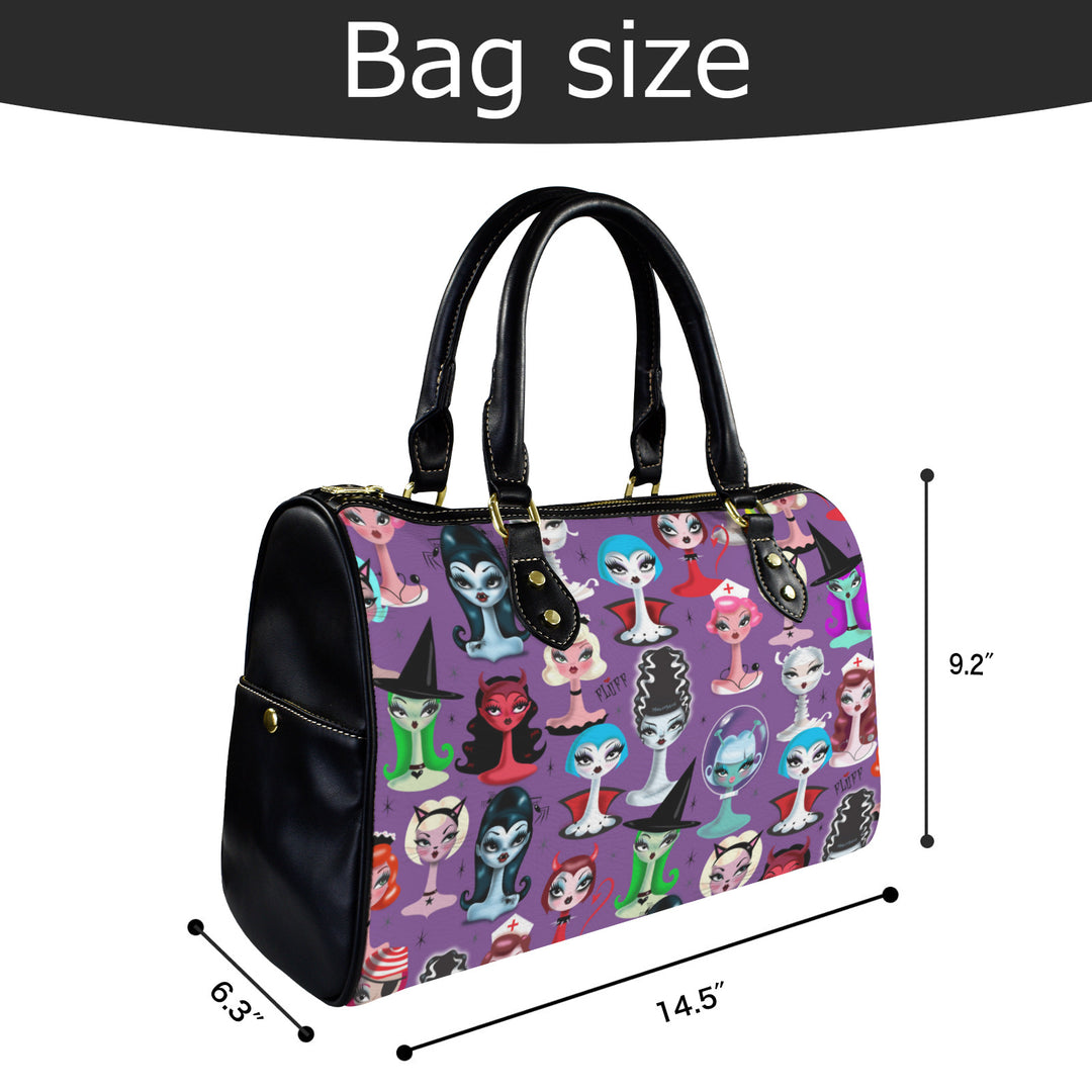 Spooky Dolls Purple • Barrel Handbag