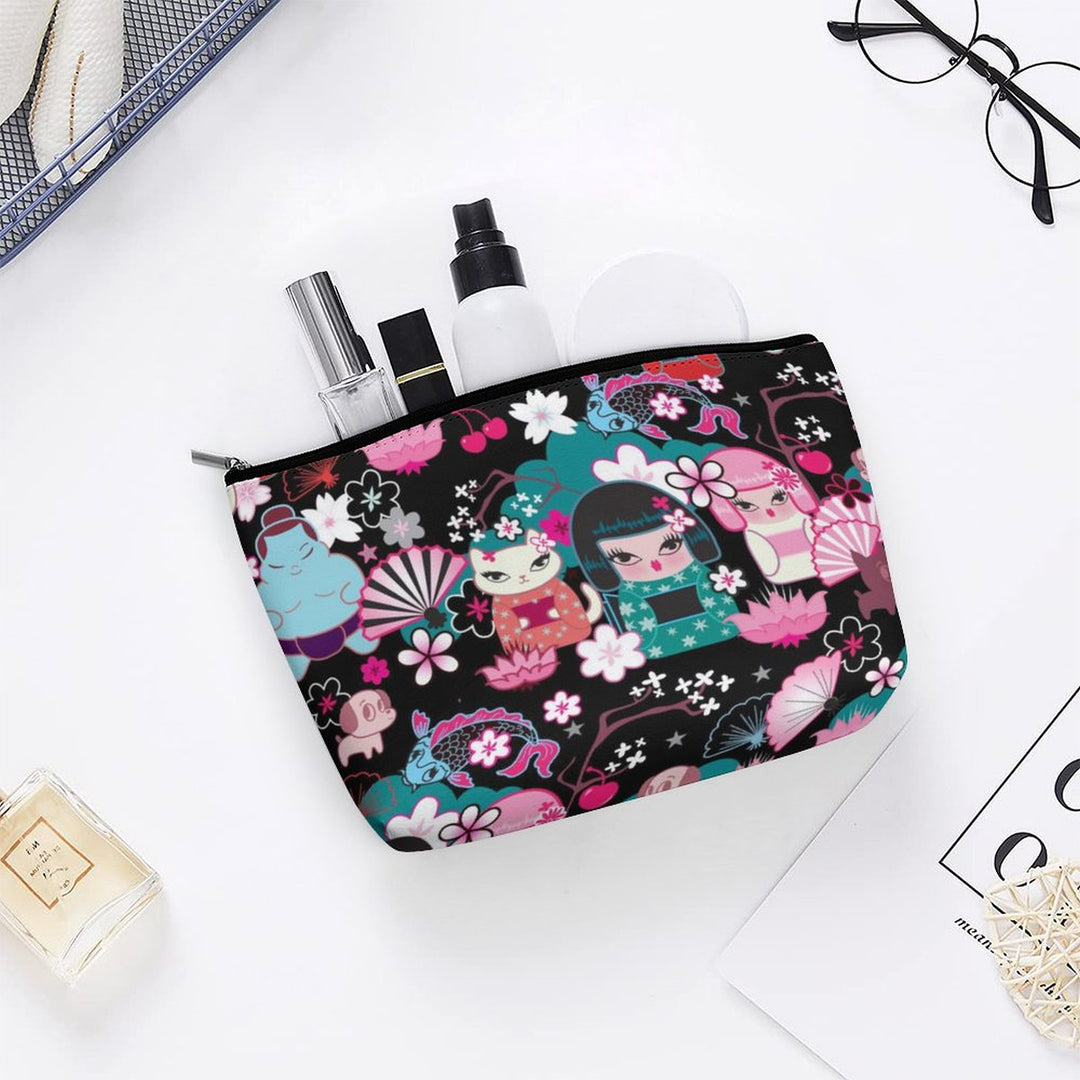 Kimono Cuties on Black • Cosmetic Bag