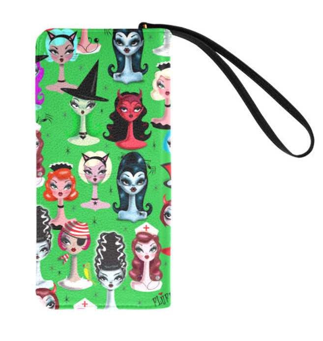 Spooky Dolls Green • Clutch Wallet