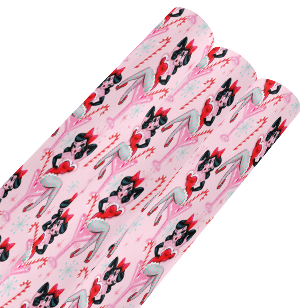 Candy Cane Martini Girl • Gift Wrap Paper 3 Rolls