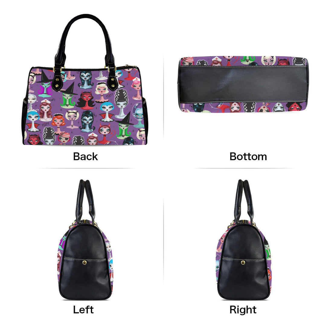 Spooky Dolls Purple • Barrel Handbag