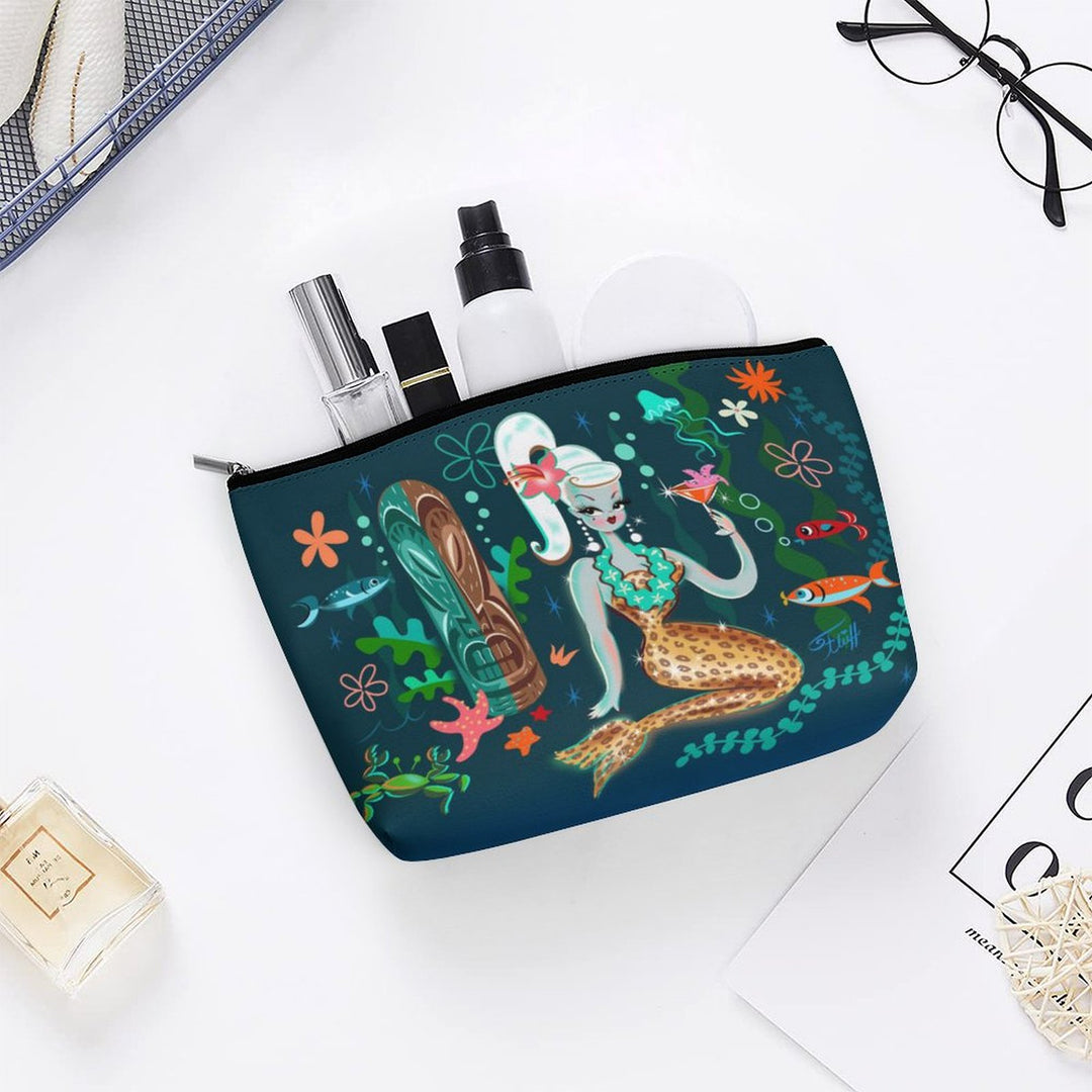 Blonde Leopard Martini Mermaid • Cosmetic Bag