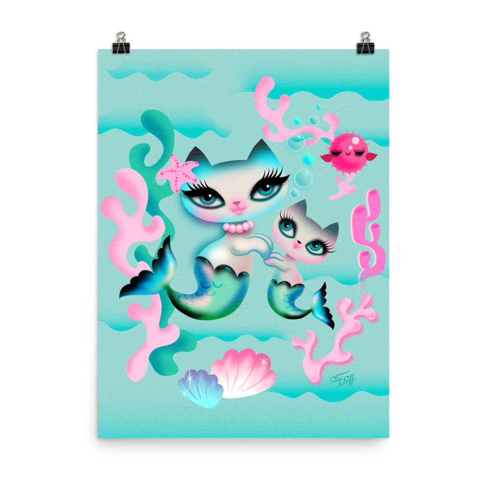 Merkittens Mommy and Baby • Art Print