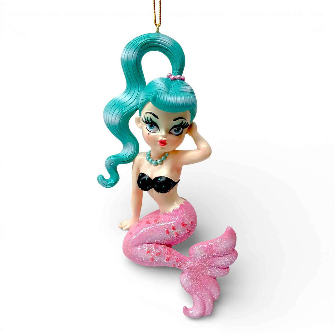 Isla 5.5" Teal Hair Baby Doll Mermaid Ornament