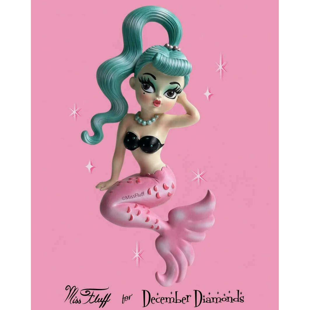 Isla 5.5" Teal Hair Baby Doll Mermaid Ornament