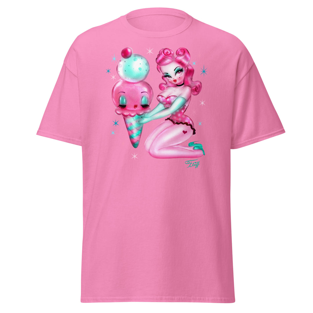 Bubble Gum Ice Cream Pin Up Girl • Men's classic tee