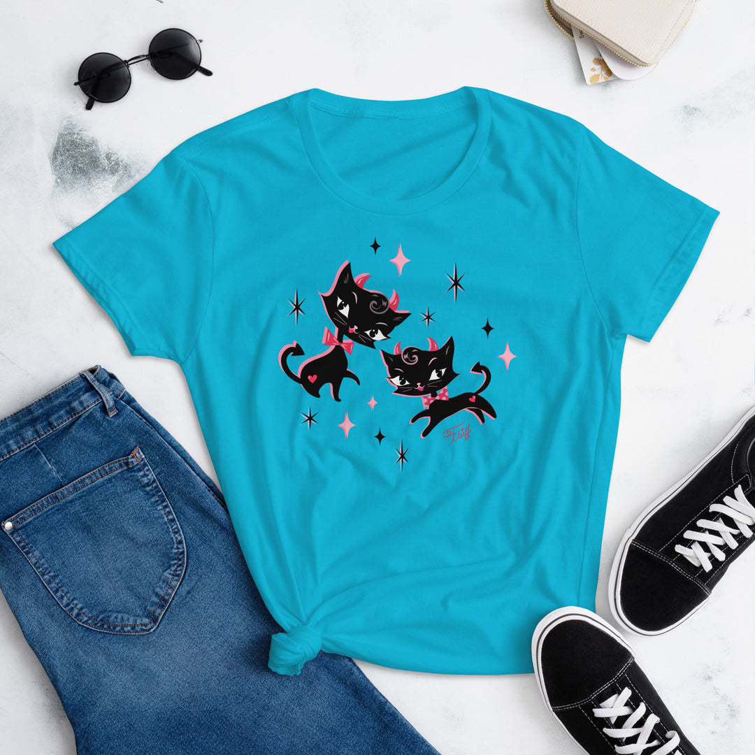 Black Devil Kitties• Women's Relaxed Fit T-Shirt