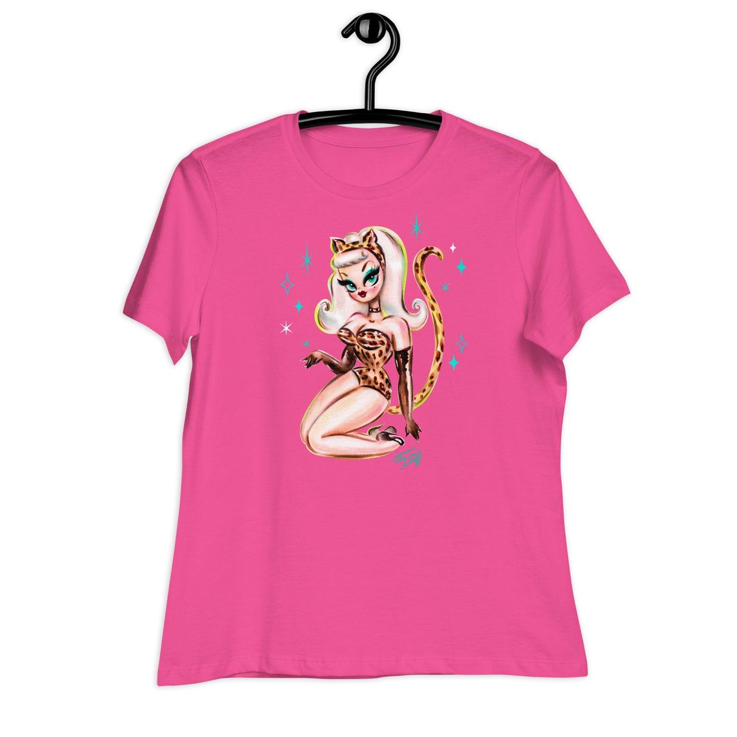 Leopard Cat Suit Pinup Girl • Women's Relaxed T-Shirt