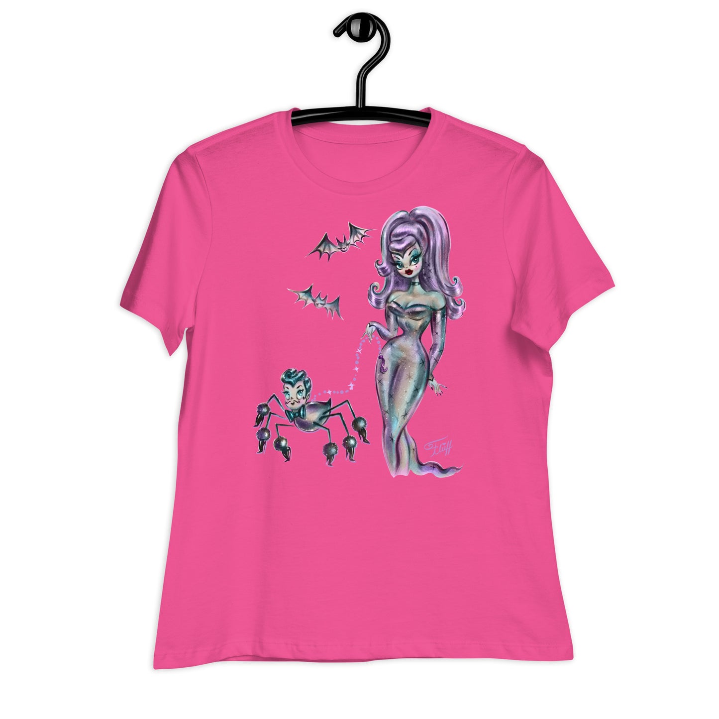 Goth Glamour Girl with Dandy Spider • Women's Relaxed T-Shirt