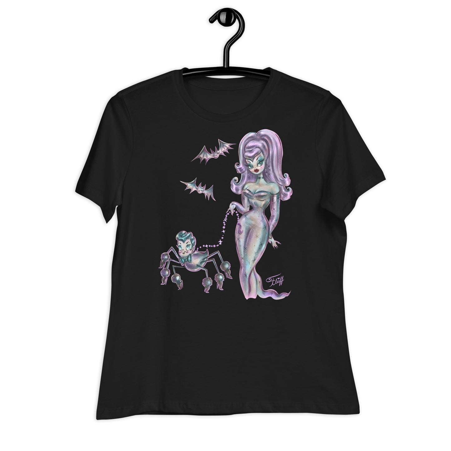 Goth Glamour Girl with Dandy Spider • Women's Relaxed T-Shirt