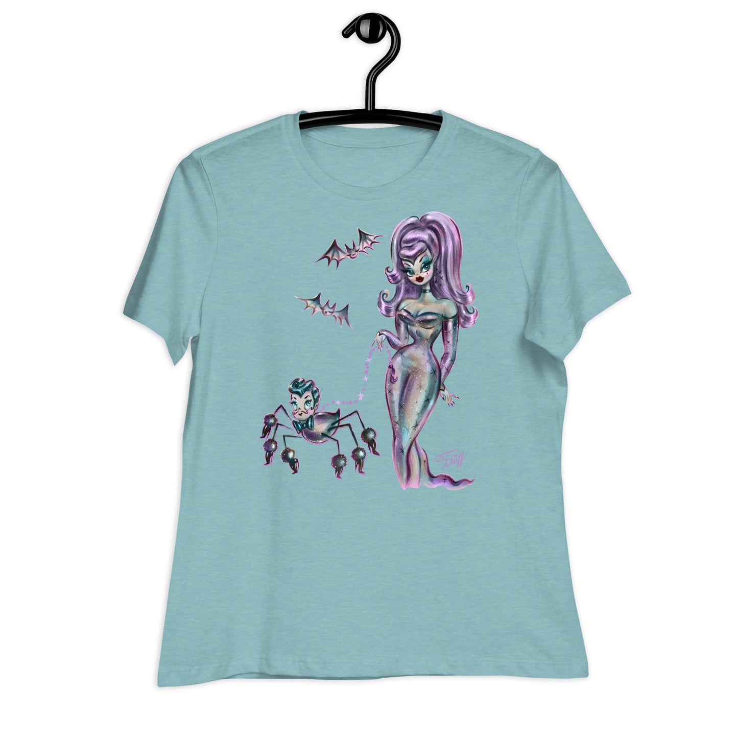 Goth Glamour Girl with Dandy Spider • Women's Relaxed T-Shirt